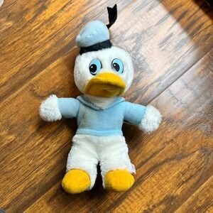 Vintage Disney Donald Duck Plush Toy Blue Sailor Outfit Stuffed Animal